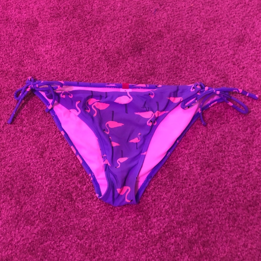 Blue Bikini bottom with Pink Flamingos sz. L